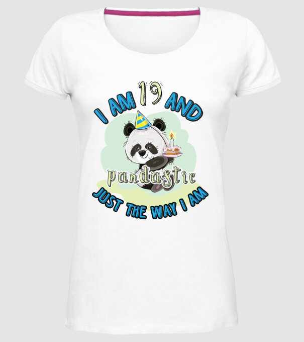 PANDASTIC 19 model alb pe tricou