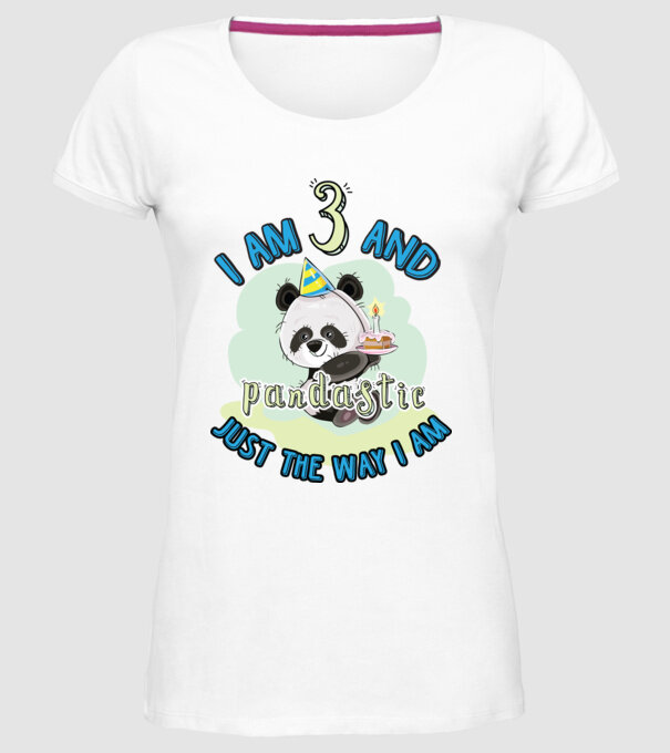PANDASTIC 3 model alb pe tricou