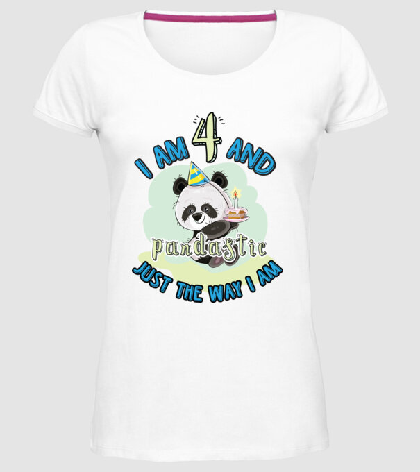 PANDASTIC 4 model alb pe tricou