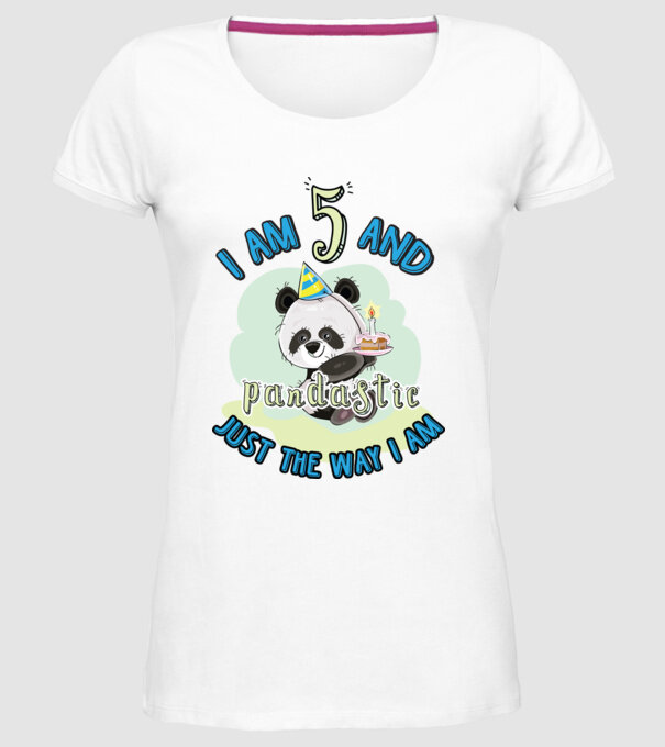 PANDASTIC 5 model alb pe tricou