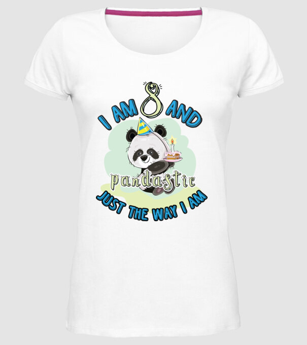 PANDASTIC 8 model alb pe tricou