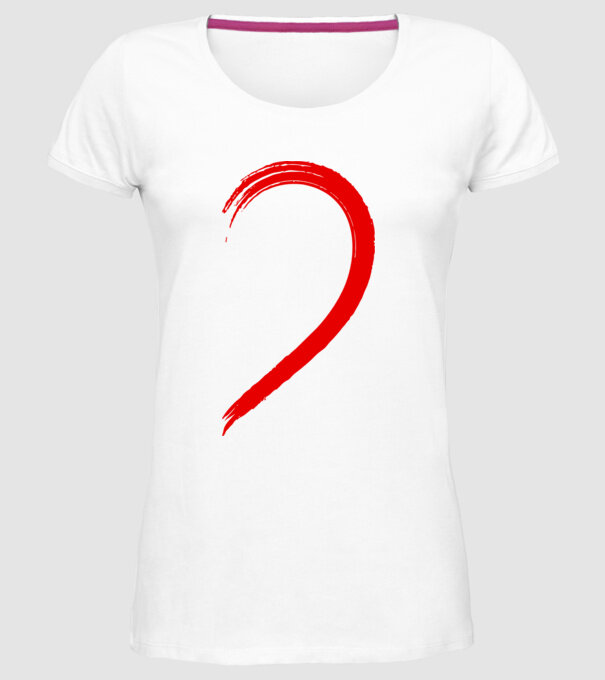 Inimă pereche stânga model alb pe tricou