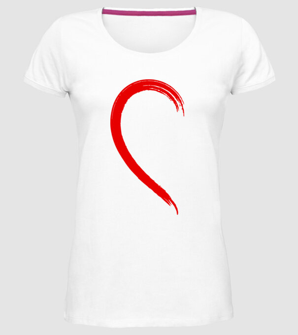 Inimă pereche dreapta model alb pe tricou
