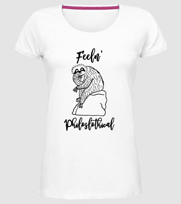 Philoslothical model alb pe tricou