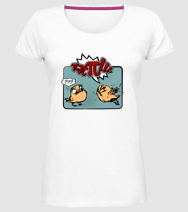 Pi Pi model alb pe tricou