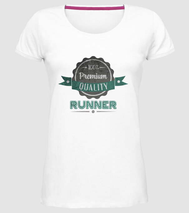 Calitate premium Alergător model alb pe tricou