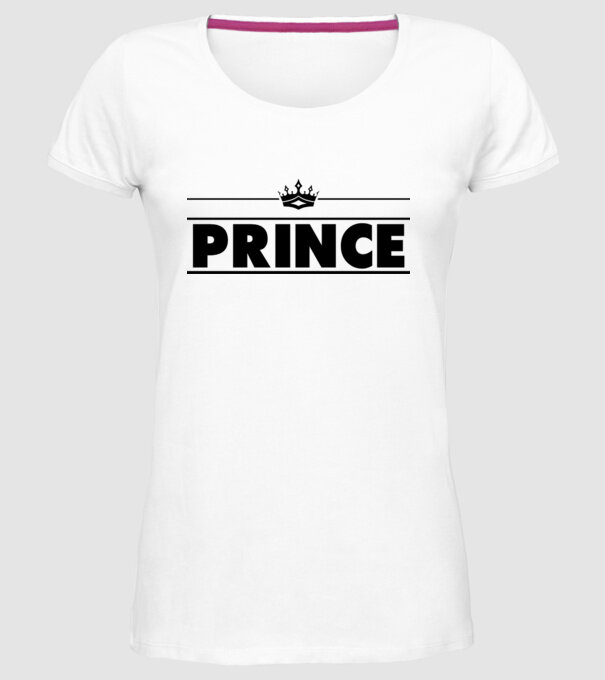 Prince model alb pe tricou