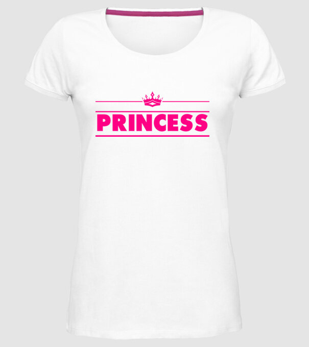 Princess model alb pe tricou