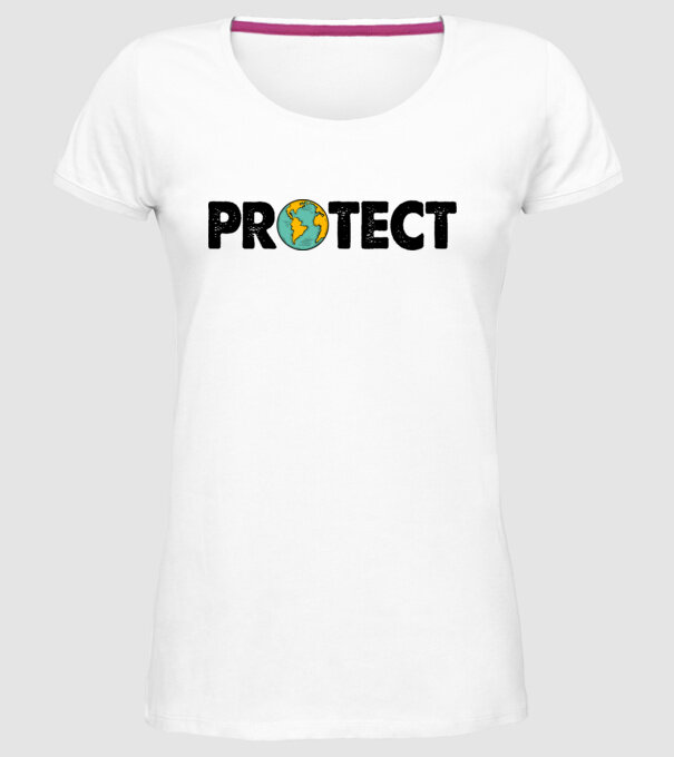 Protect earth model alb pe tricou