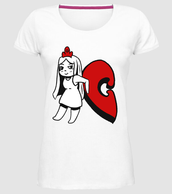 Pereche Puzzle fetiță model alb pe tricou