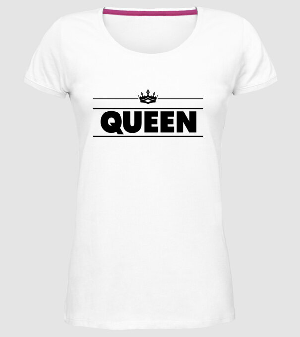 Queen model alb pe tricou