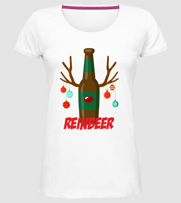 Bere REINBEER model alb pe tricou