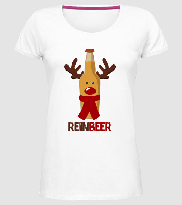 Bere REINBEER model alb pe tricou