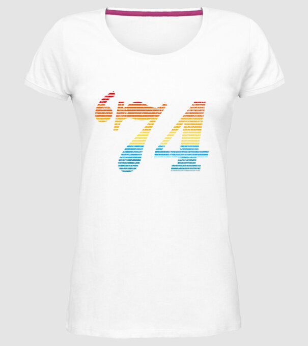 Retro Birthday 1974 model alb pe tricou
