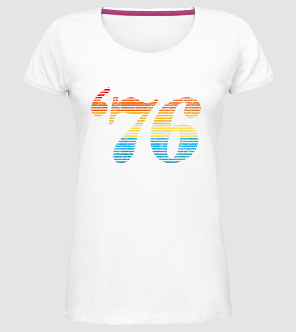 Retro Birthday 1976 model alb pe tricou