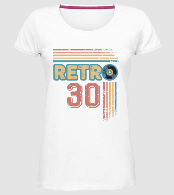 Retro 30 Birthday model alb pe tricou