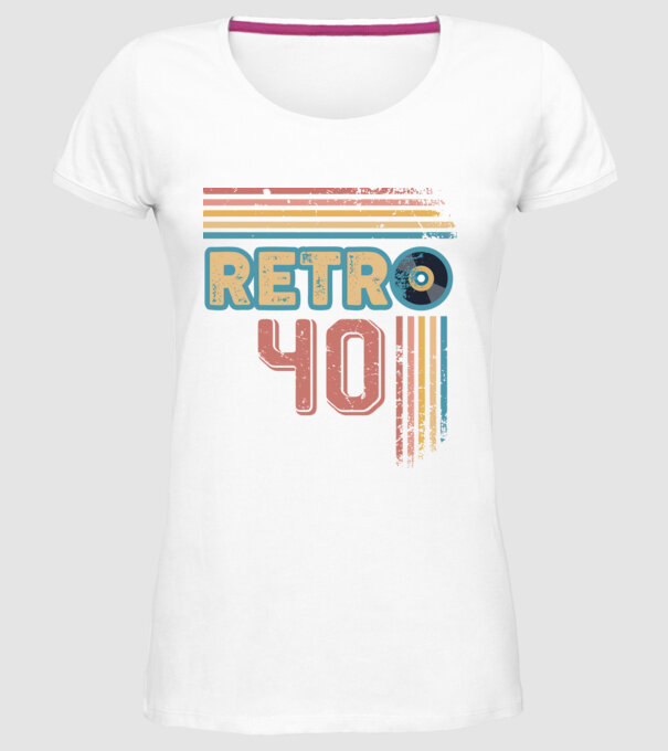 Retro 40 Birthday model alb pe tricou