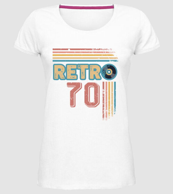 Retro 70 Birthday model alb pe tricou