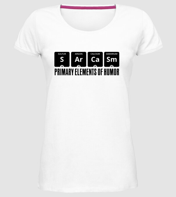 Sarcasm model alb pe tricou
