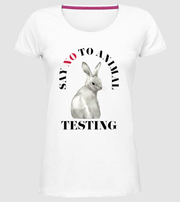 Say NO to animal testing model alb pe tricou