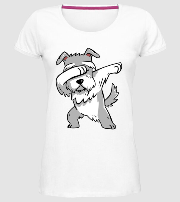 Schnauzer DAB model alb pe tricou