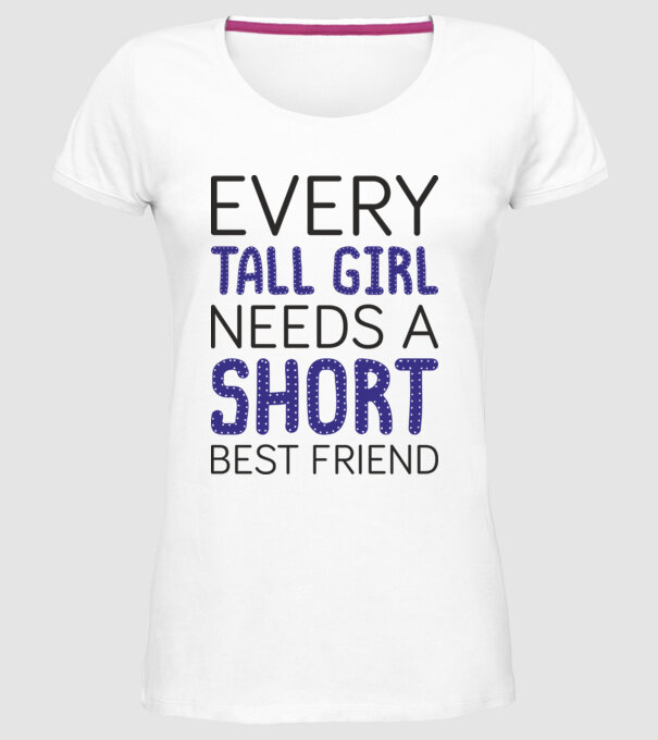 Short Freind model alb pe tricou
