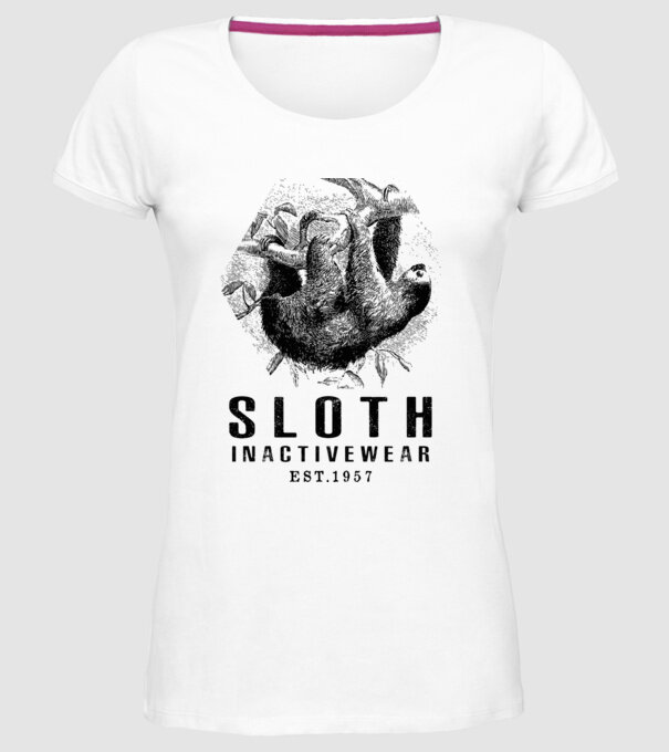 SLOTH inactive drk model alb pe tricou