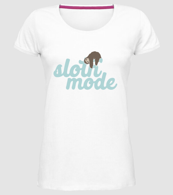 Sloth mode model alb pe tricou