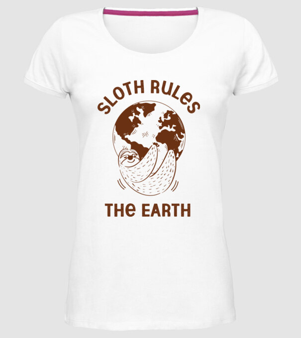 Sloth rules the world model alb pe tricou