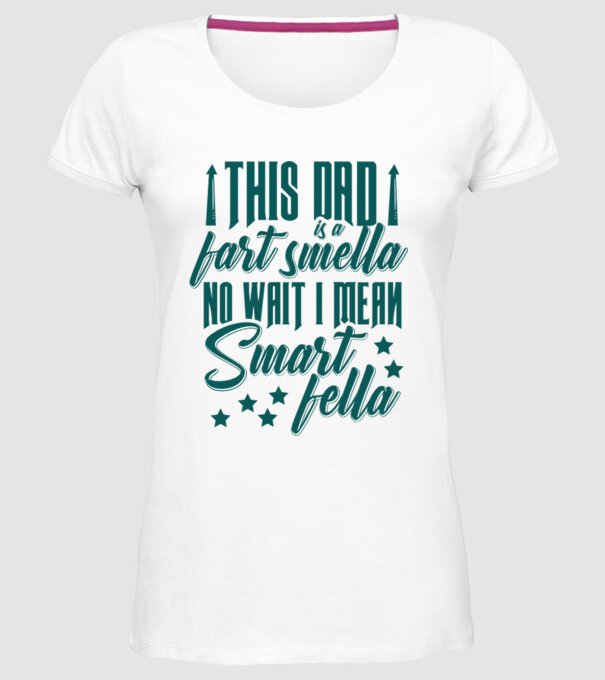 Smart fella dad model alb pe tricou