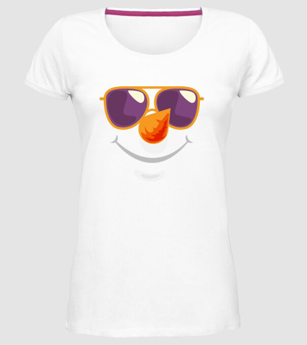 Snowman face model alb pe tricou