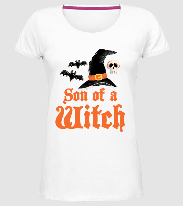 Son of a witch model alb pe tricou