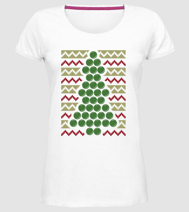 Pulover urât de Crăciun Capac bere model alb pe tricou