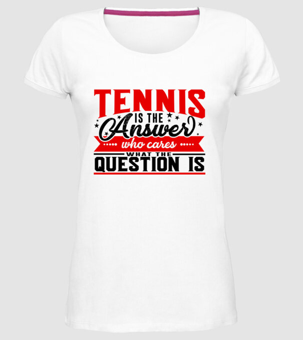 Sport is the answer JUCĂTOR TENIS model alb pe tricou