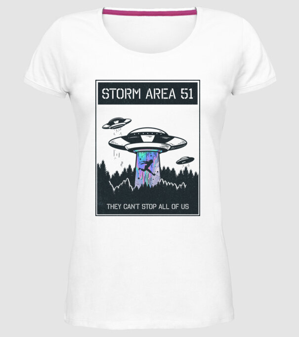 'Storm area 51 - They can''t stop all of us dark' model alb pe tricou
