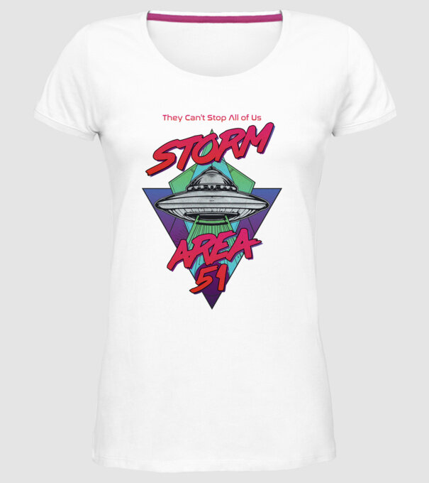 storm area 51 ufo model alb pe tricou