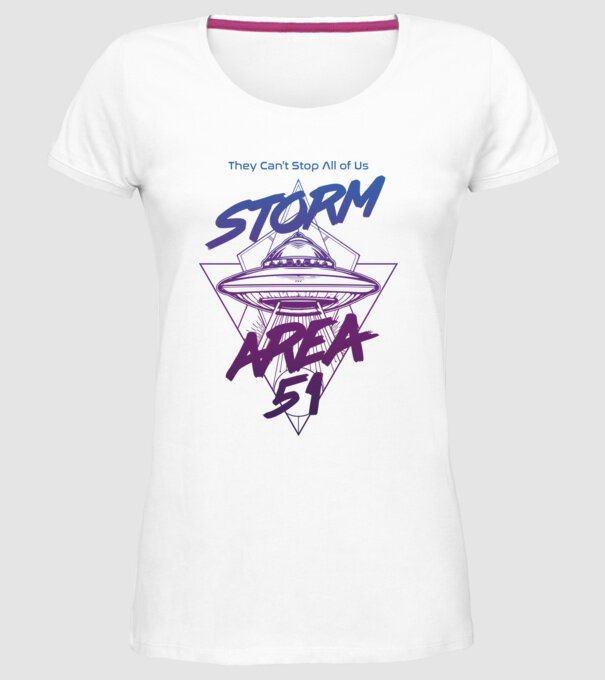 storm area 51 ufo purple model alb pe tricou