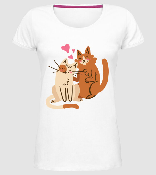PISICUȚE ÎNDRĂGOSTITE 2 model alb pe tricou