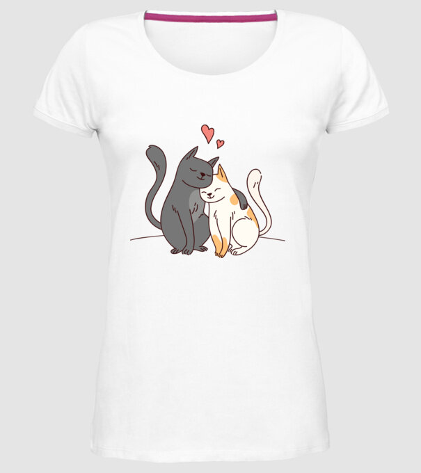 PISICUȚE ÎNDRĂGOSTITE 3 model alb pe tricou