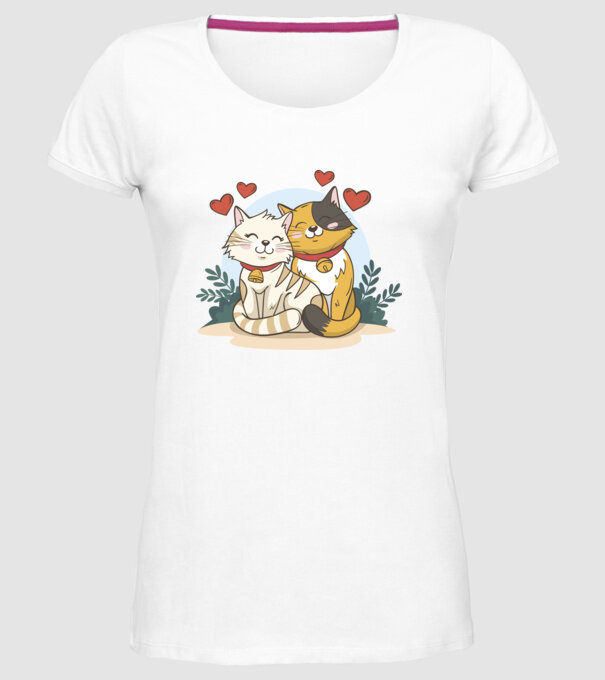 PISICUȚE ÎNDRĂGOSTITE 4 model alb pe tricou
