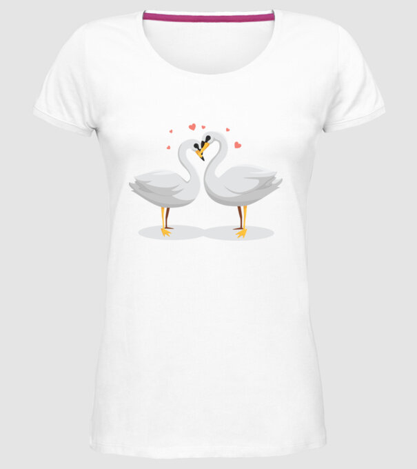 LEBEDE ÎNDRĂGOSTITE model alb pe tricou
