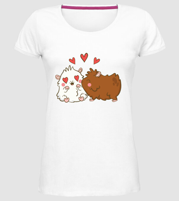 HAMSTERI ÎNDRĂGOSTIȚI model alb pe tricou