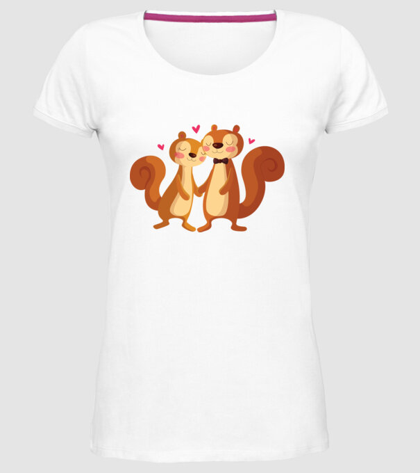 VEVERIȚE ÎNDRĂGOSTITE model alb pe tricou