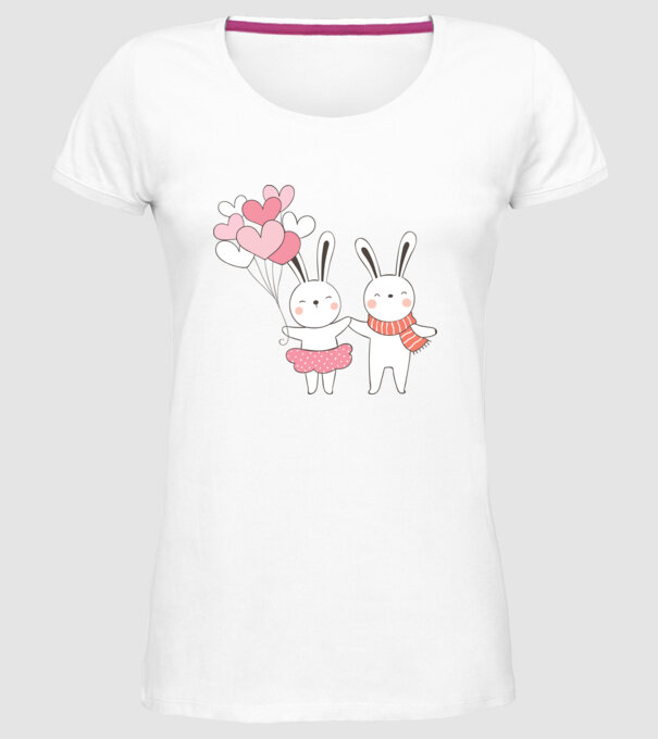 IEPURAȘI ÎNDRĂGOSTIȚI 3 model alb pe tricou