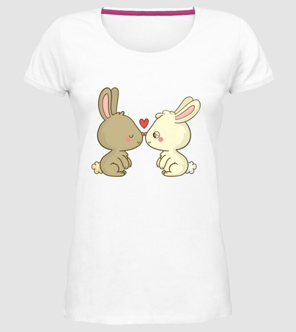 IEPURAȘI ÎNDRĂGOSTIȚI model alb pe tricou
