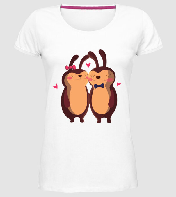 IEPURAȘI ÎNDRĂGOSTIȚI model alb pe tricou