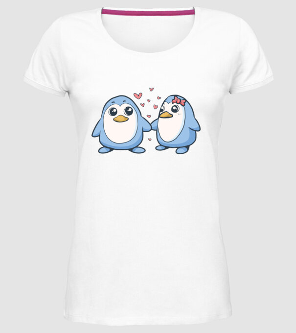 PINGUIN ÎNDRĂGOSTIT 2 model alb pe tricou