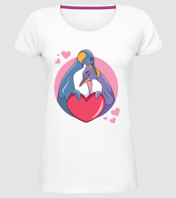 PINGUIN ÎNDRĂGOSTIT 5 model alb pe tricou