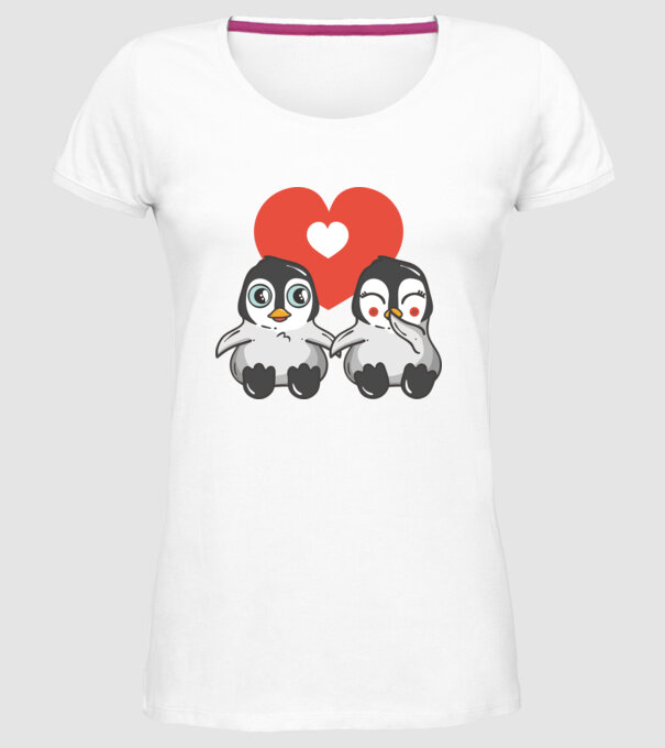 PINGUINI ÎNDRĂGOSTIȚI 7 model alb pe tricou