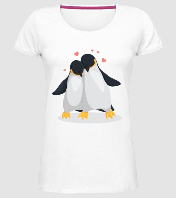 PINGUINI ÎNDRĂGOSTIȚI 8 model alb pe tricou
